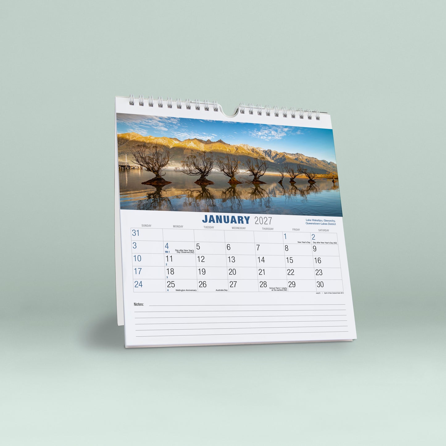 Spirit of New Zealand 2027 Wall/Desk Calendar