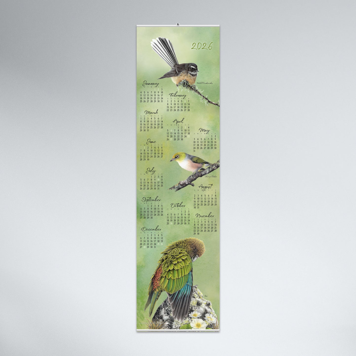 Bird Scroll 2026 Calendar