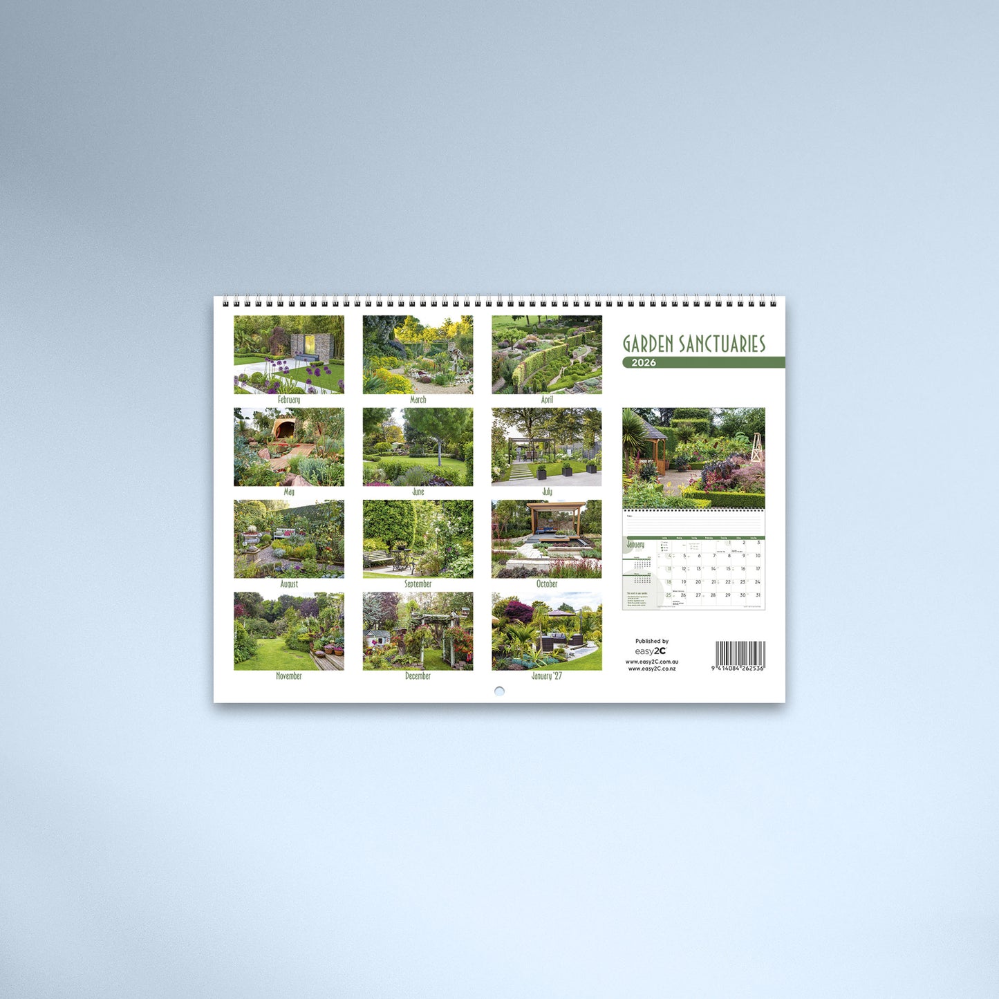 Garden Sanctuaries 2026 Booklet Calendar