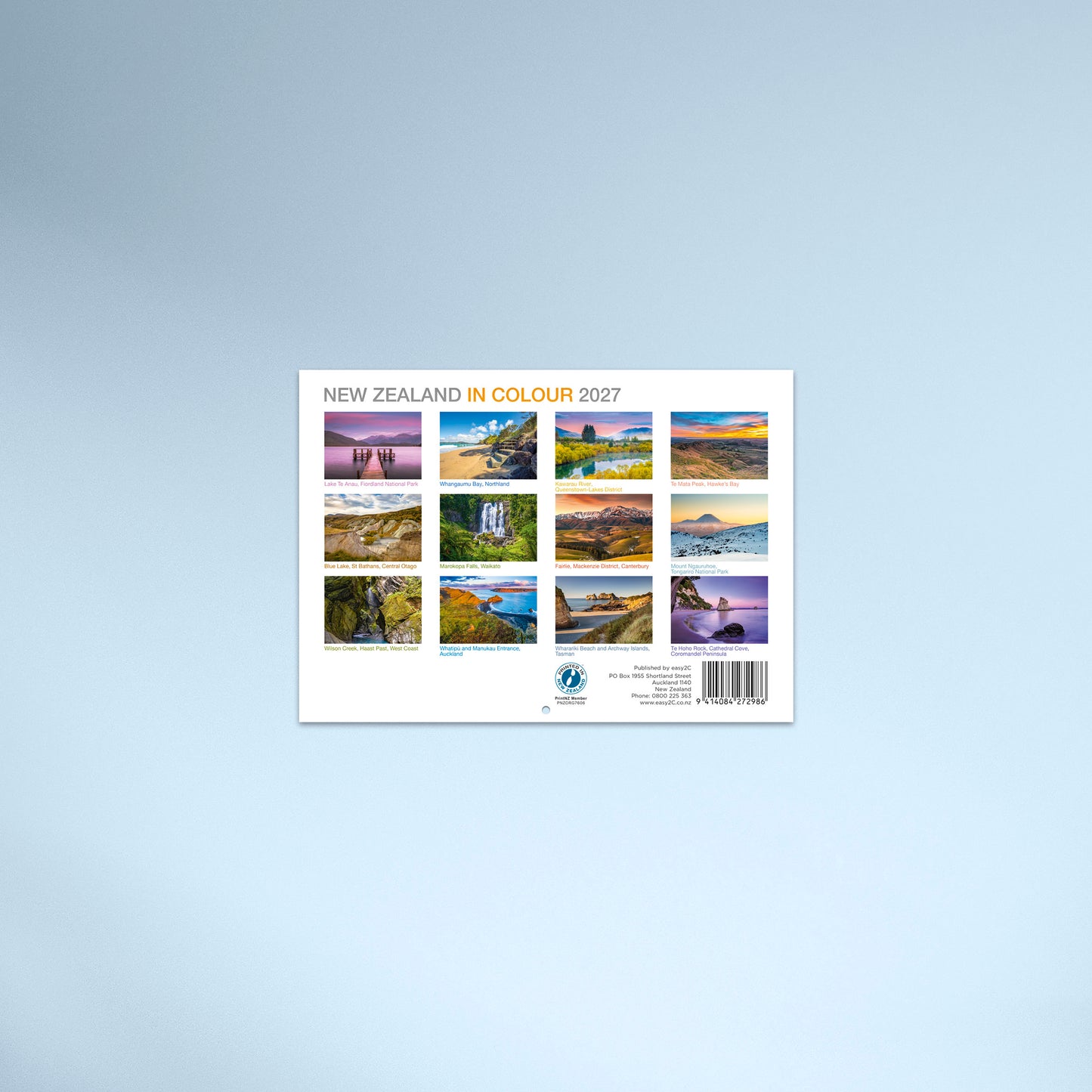 New Zealand in Colour 2027 Calendar