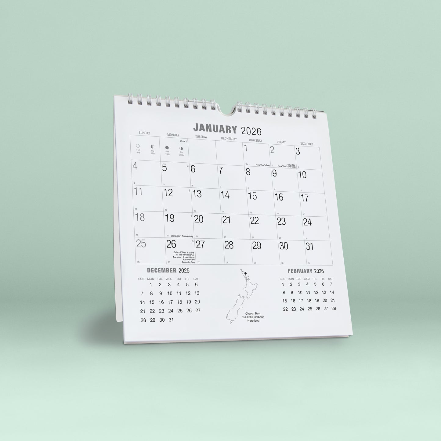 Spirit of New Zealand 2026 Wall/Desk Calendar