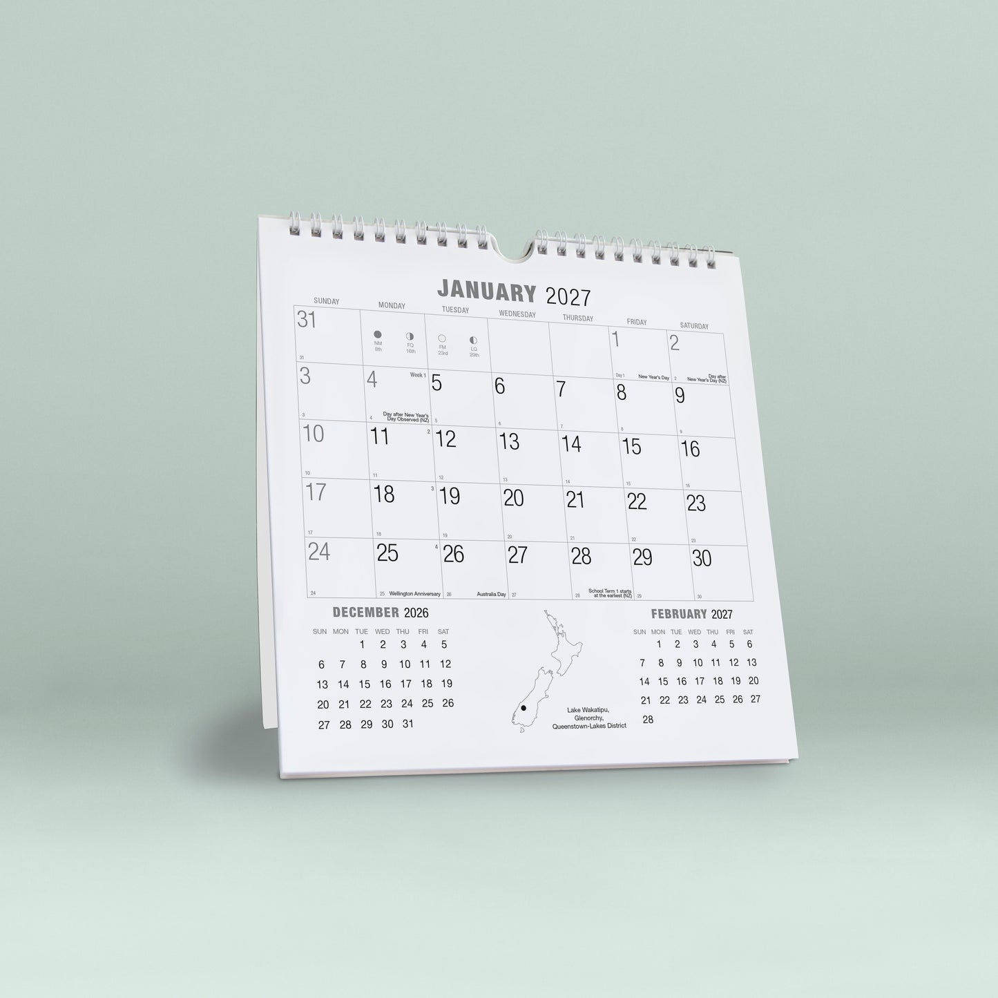 Spirit of New Zealand 2027 Wall/Desk Calendar