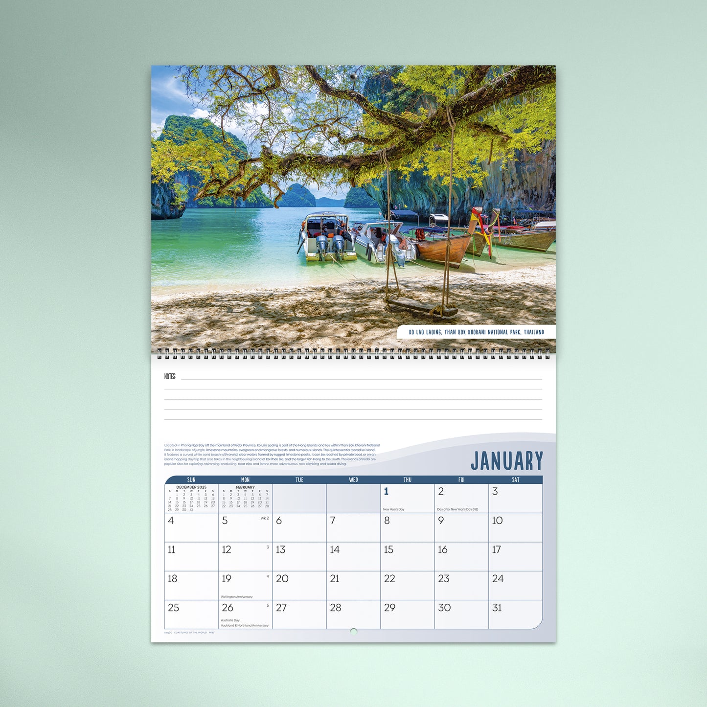 Coastlines of the World 2026 Calendar