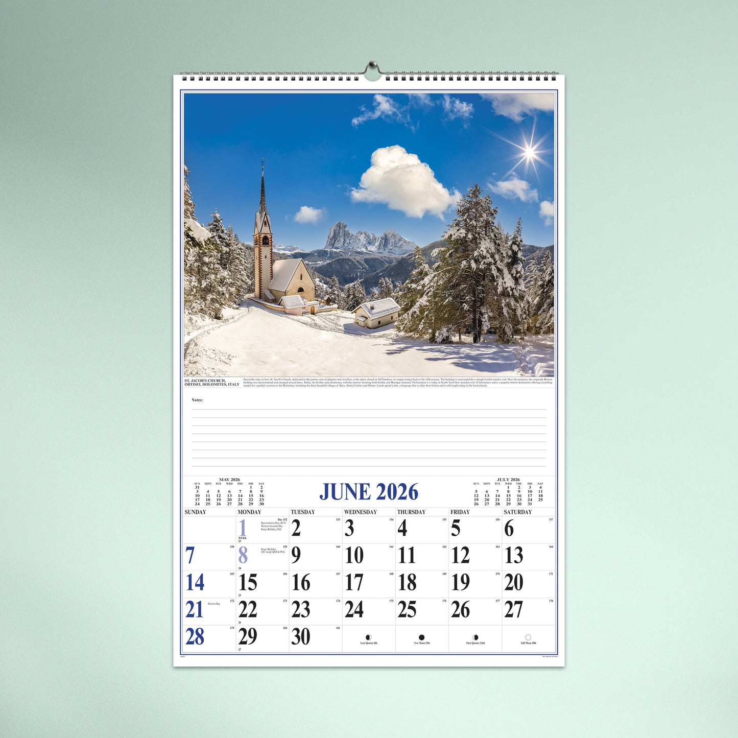 Discover the World 2026 Wall Calendar