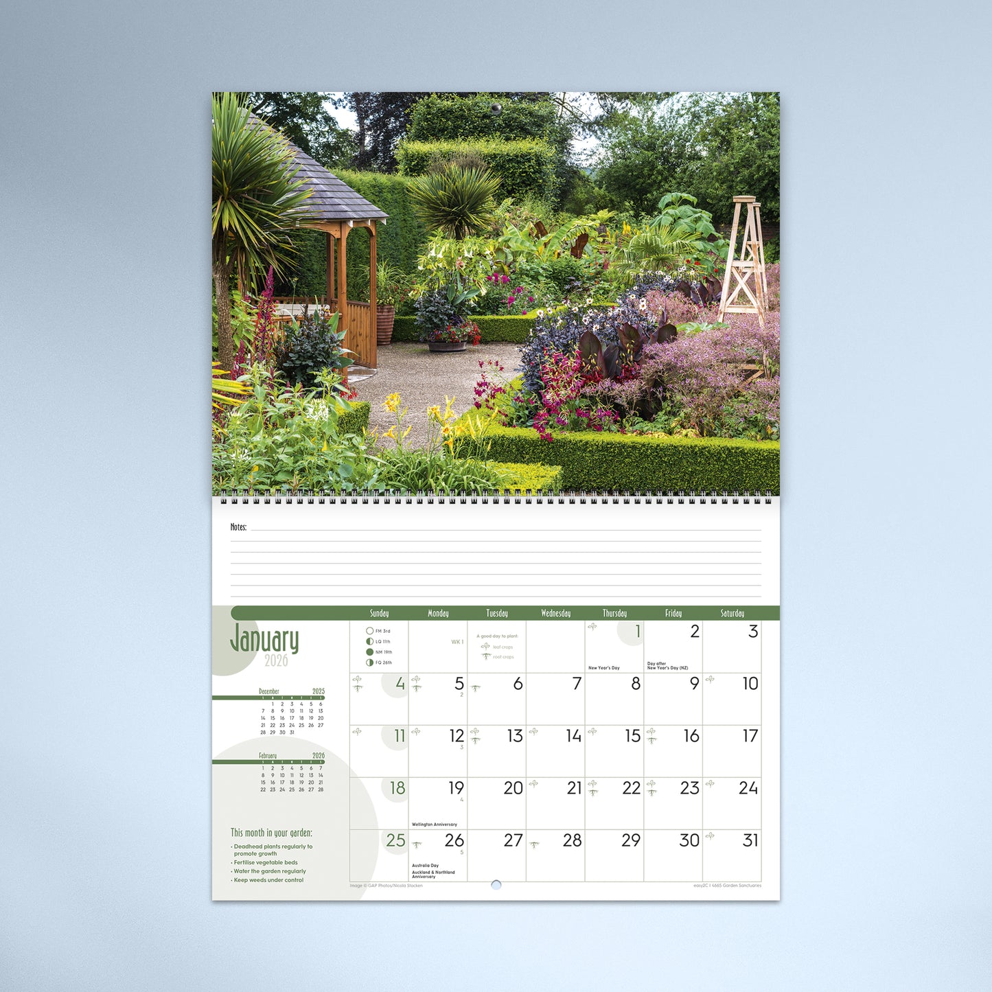 Garden Sanctuaries 2026 Booklet Calendar