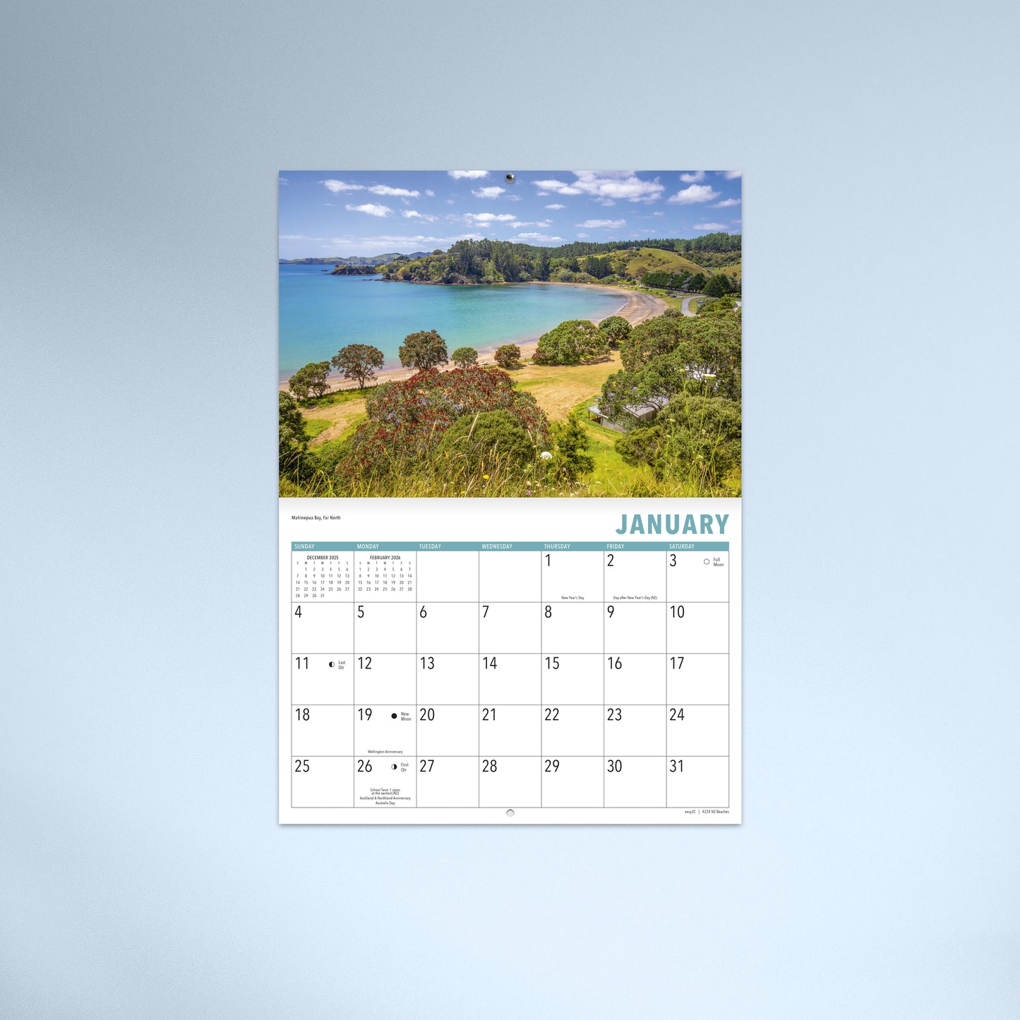 New Zealand Beaches 2026 Booklet Calendar