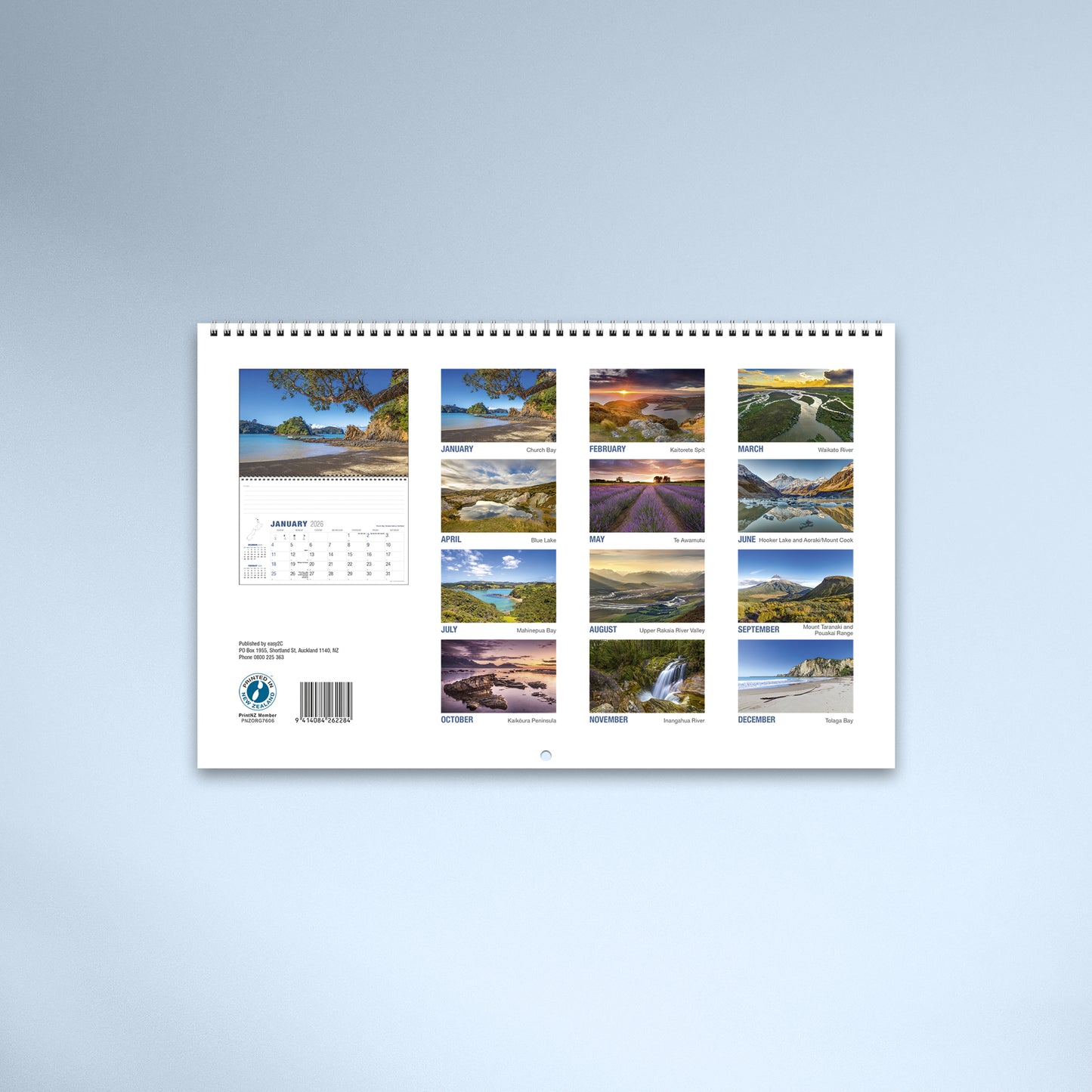 Spirit of New Zealand Booklet Calendar 2026