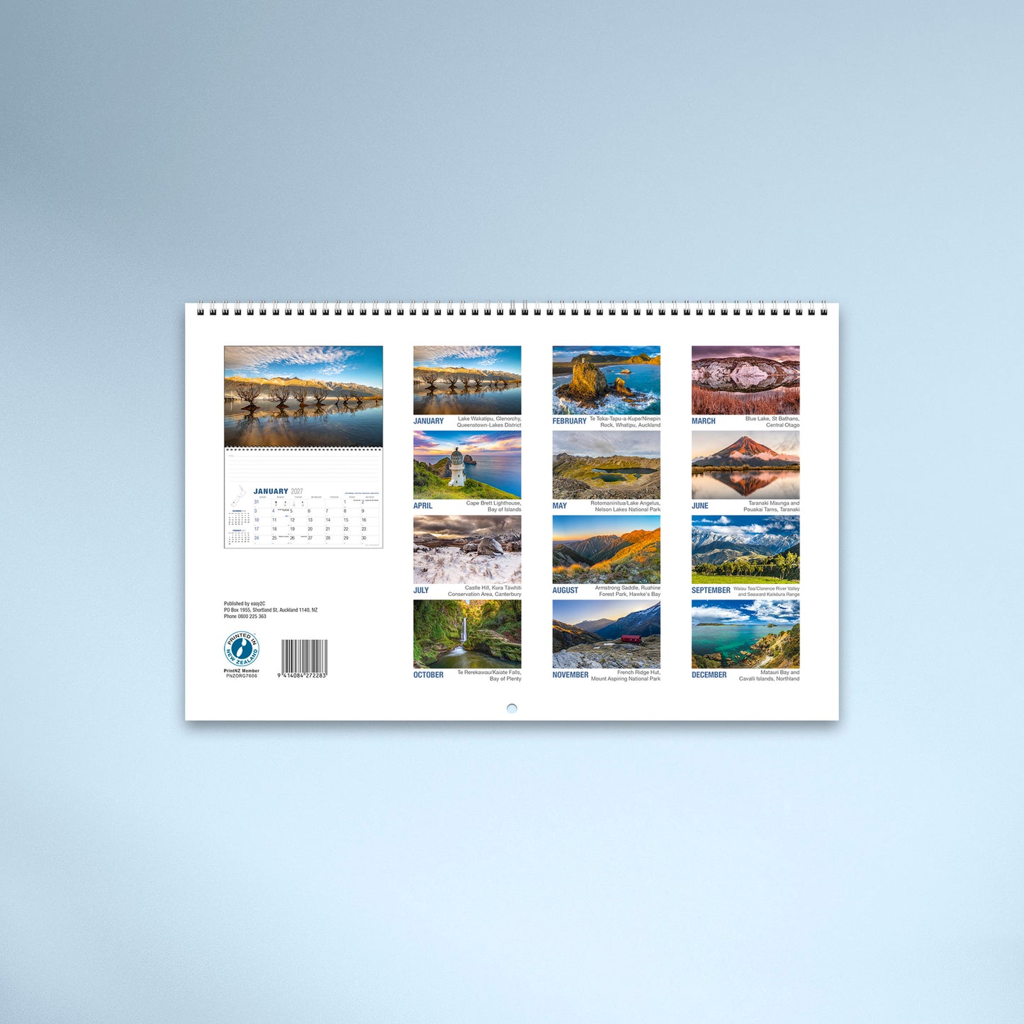 Spirit of New Zealand Booklet Calendar 2027