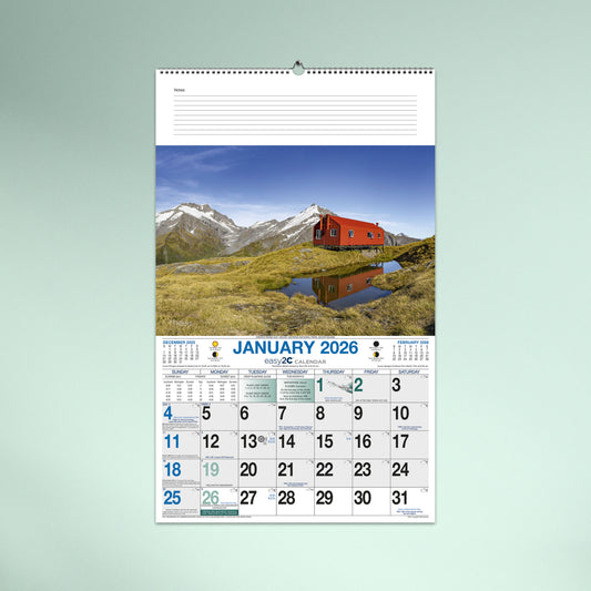 Easy2C NZ Scenic 2026 Wall Calendar