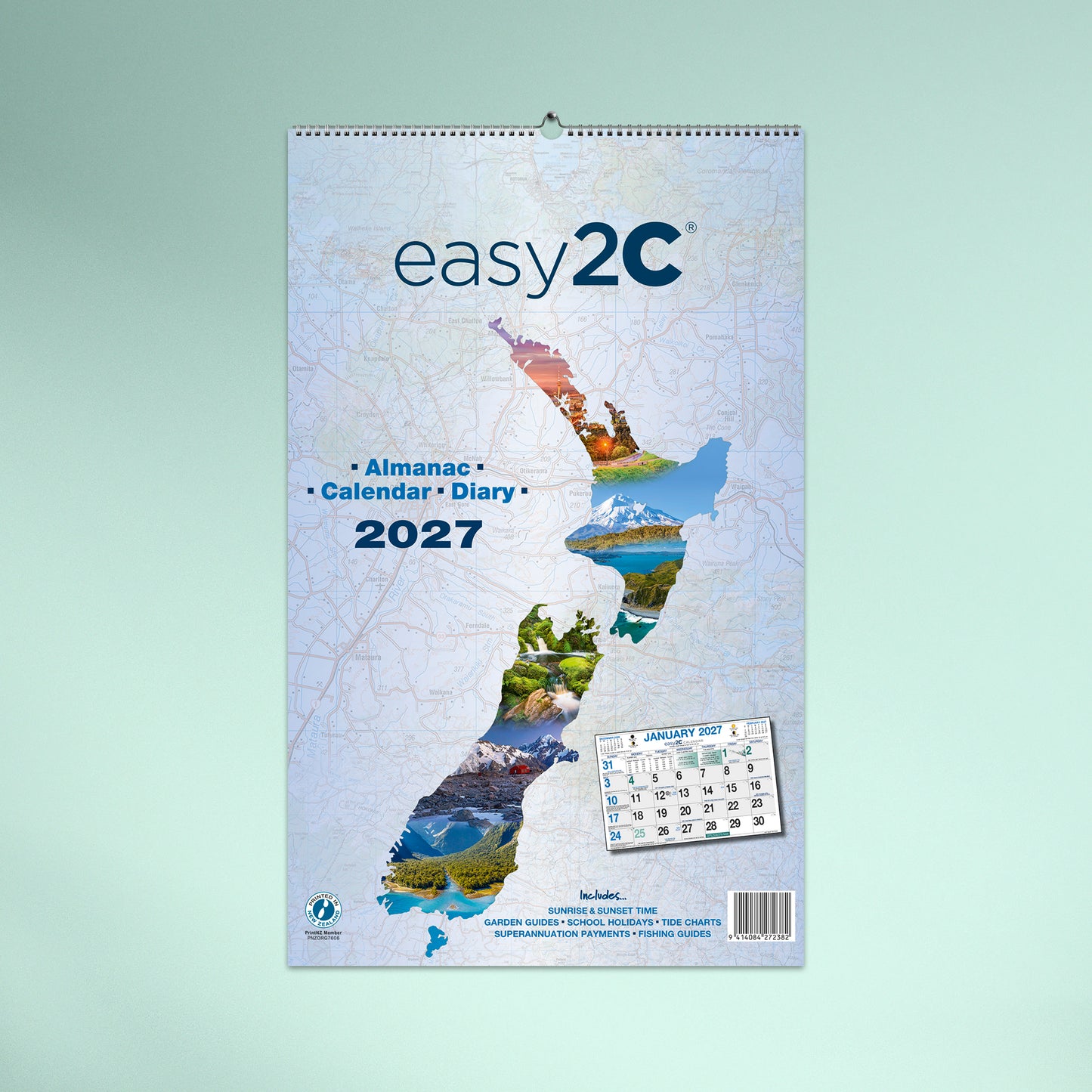 Easy2C NZ Scenic 2027 Wall Calendar