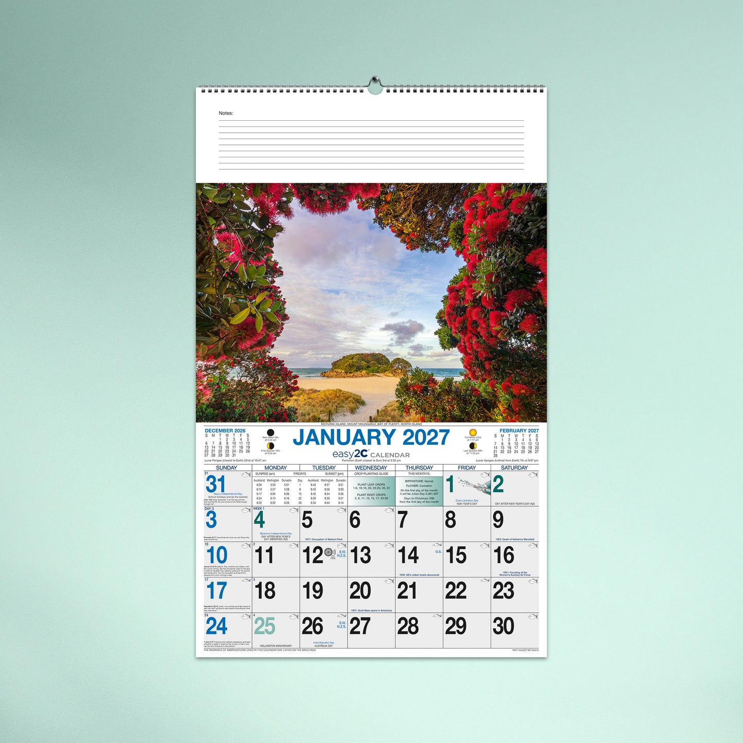 Easy2C NZ Scenic 2027 Wall Calendar